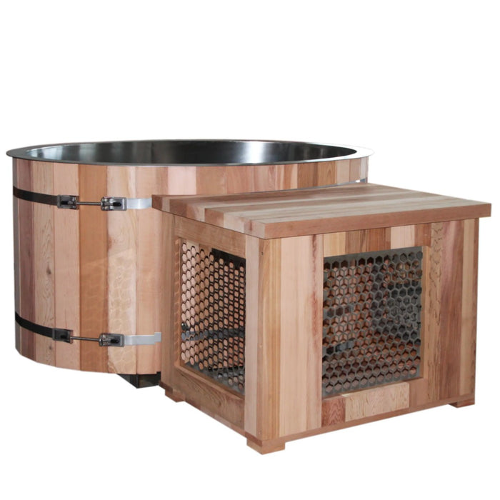 Red Cedar Oval Cold Plunge Ice Bath With Chiller Tub