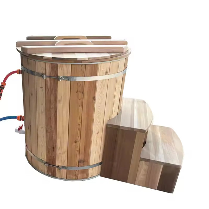 Red Cedar Barrel Cold Plunge Ice Bath Tub With Chiller